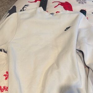 Nike Men's Classic White Crewneck Sweater